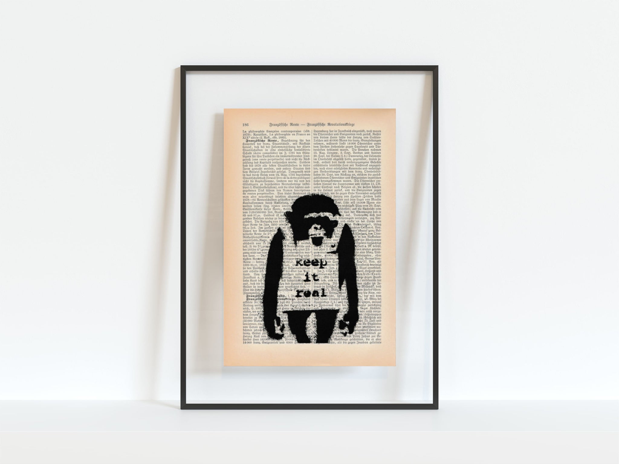 4-teiliges Untersetzer-Set Aus Holz Mit Banksy Street Art Motiven, Je 9x9 Cm