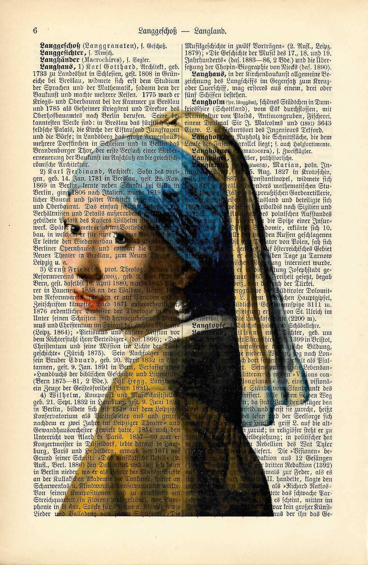 Buchseite Das Mädchen mit dem Perlenohrring online kaufen – readable art