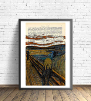Vintage Buchseite Bedruckt mit "Der Schrei" Von Munch | Readable Art