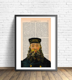 Alte Buchseite Bedruckt mit Postman Von Van Gogh | Readable Art