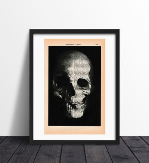 Alte Buchseite Kunstvoll Zur Deko mit Schädel Bedruckt | Readable Art