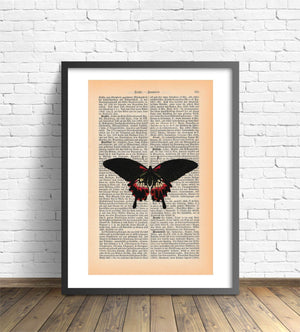 Vintage Buchseite Zur Deko mit Schmetterling Bedruckt | Readable Art