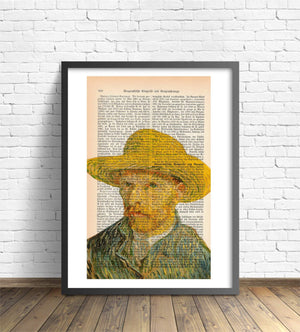 Alte Buchseite Bedruckt mit Selbstbildnis Von Van Gogh | Readable Art