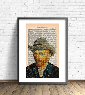 Alte Buchseite Bedruckt mit Selbstbildnis Von Van Gogh | Readable Art