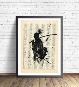 Kunstdruck | japanischer Samurai readable art