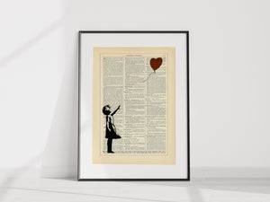 XL Banksy - Girl with balloon readable art