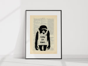 XL Banksy - keep it real Affe readable art