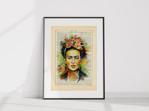 XL Frida Kahlo readable art